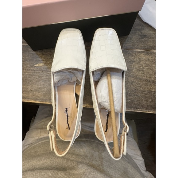 Kate Spade New York Sahiba Sling Back Pump White Crocodile Embossed Size 9 - Picture 10 of 13